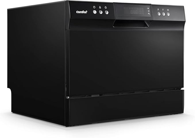 COMFEE’ Countertop Dishwasher, Energy Star Portable Dishwasher, 6 Place Settings & 8 Washing Programs, Speed, Baby-Care, ECO& Glass, Dish Washer for Dorm, RV& Apartment, Black-Ruum Studio Home