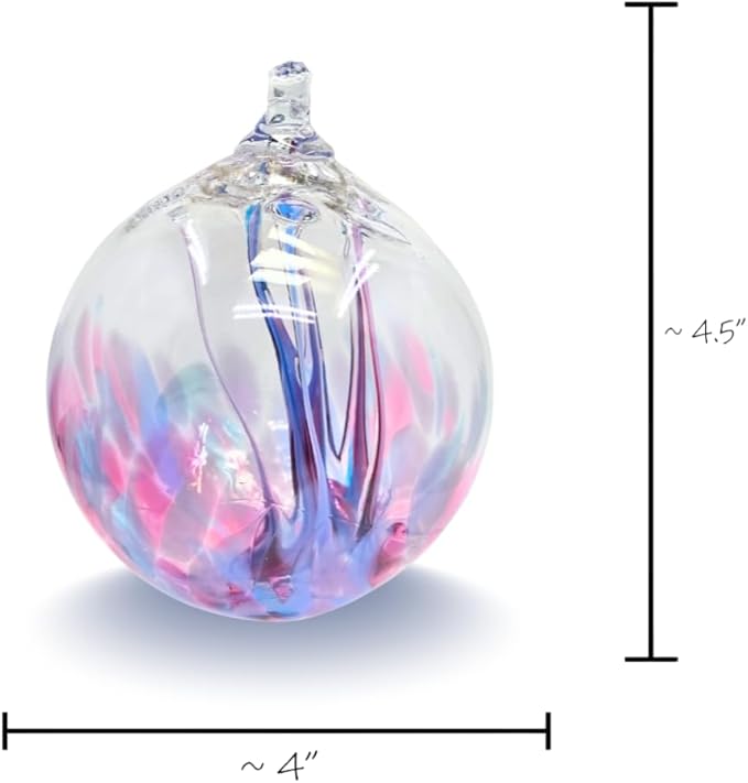 Luke Adams Handmade Glass Gazing Balls for Garden on Clearance – Hand Blown Glass Gazing Ball for Yard Décor – Decorative Garden Globe (Hydrangea)-Ruum Studio Home