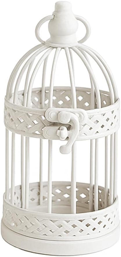 Vela Lanterns Bird Cage Decor Candle Holder Lantern Decorative Wedding Table Centerpiece Decorations, White, Small, Set of 4-Ruum Studio Home