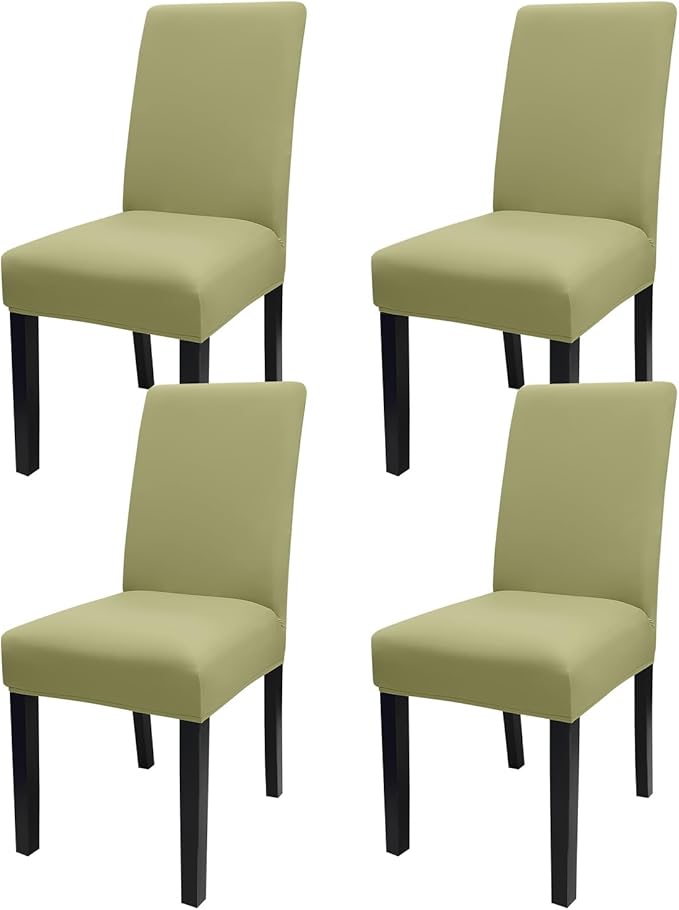 JQinHome Sage Green Chair Covers for Dining Room Set of 4, High Stretch Removable Washable Parsons Chair Slipcover for Home Party Hotel Wedding Ceremony (4PCS,Sage Green)-Ruum Studio Home
