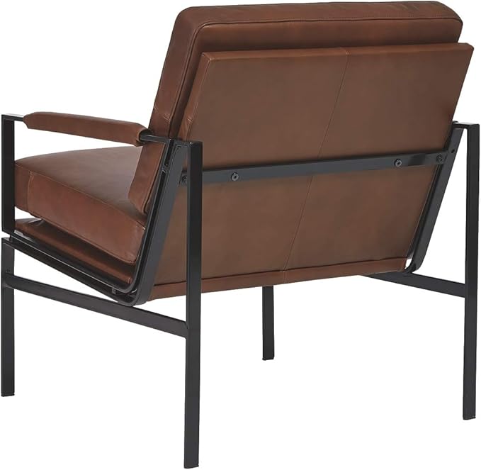 Signature Design by Ashley Puckman Mid-Century Modern Leather Accent Chair, Brown-Ruum Studio Home