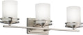 Kichler Hendrik 24" Vanity Light in Brushed Nickel, 3-Light Modern Bathroom Vanity with Satin Etched Cased Opal Glass, (24" W x 8" H), 5078NI-Ruum Studio Home