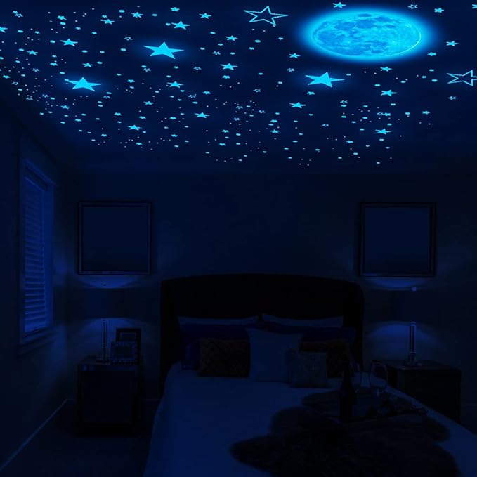1049Pcs Glow in The Dark Stars and Moon for Ceiling, Wall Bedroom Chirldren's Room Stickers Decals Decor, Boys & Girls' Gifts-Ruum Studio Home
