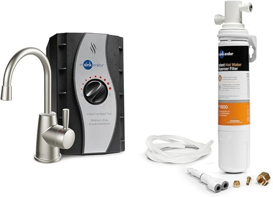 InSinkErator HOT250 Instant Hot Water Dispenser System, Single-Handle Faucet & F-1000S Standard Under Sink Water Filtration System for Instant Hot and Cold Water Dispenser System-Ruum Studio Home