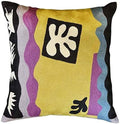 Yellow Matisse Gold Pillow Cover Farmhouse Chair Pillowcase Art Deco Chair Cushion Modern Outdoor Pillow Kids Room Cushions Hand Embroidered Wool Size 18x18-Ruum Studio Home