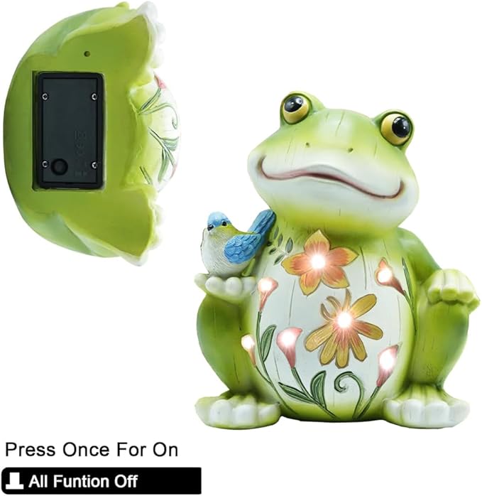Solar Outdoor Frog Statue Lighting, Waterproof Frog Statue Light,Outdoor Lighting, Decorations for Patio,Yard,Lawn, Porch, Ornament-Ruum Studio Home