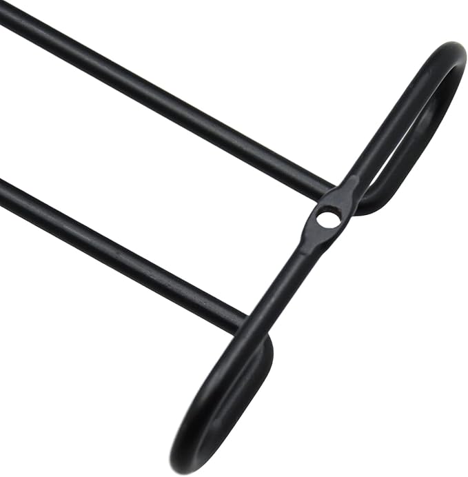 10 Inch Wine Glass Rack Under Cabinet Shelf Stemware Storage Hanging Hanger Organizer Glasses Holder with Drying Under Counter Metal for Kitchen and Bar Set of 4 Black-Ruum Studio Home