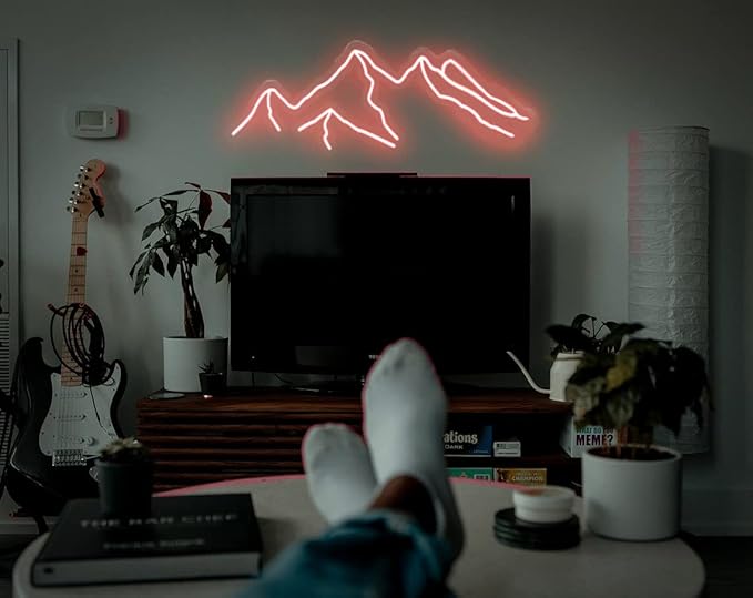 LED Decorative Lights USB Mountains Sunrise Sunset Led Neon Signs Home Decoration Wall Art Holiday Gift Brightness Adjustable 16.5''x9.5''-Ruum Studio Home