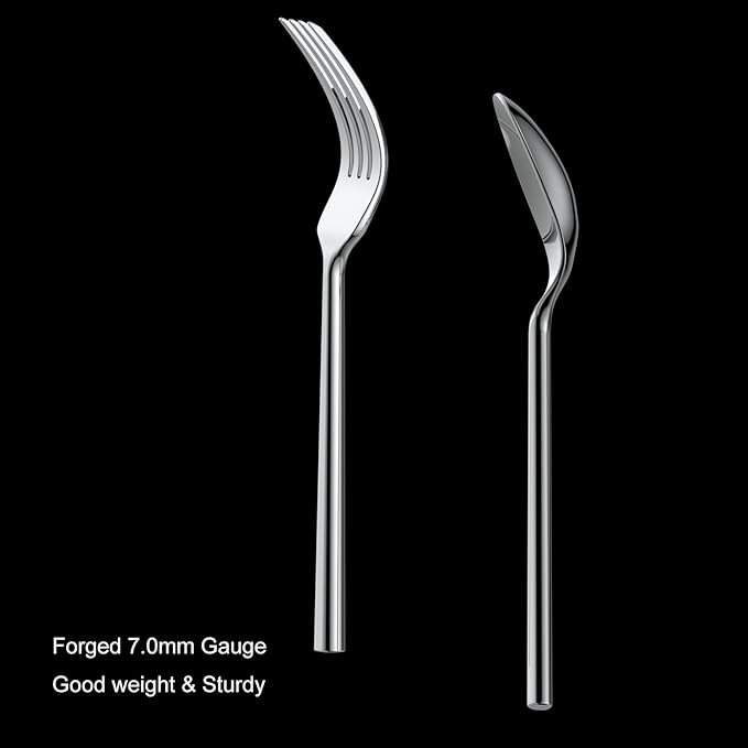 Alata Potter 40-Piece Forged Silverware Set Stainless Steel Flatware Set Cutlery Set, Service for 8, Mirror Finish, Dishwasher Safe-Ruum Studio Home