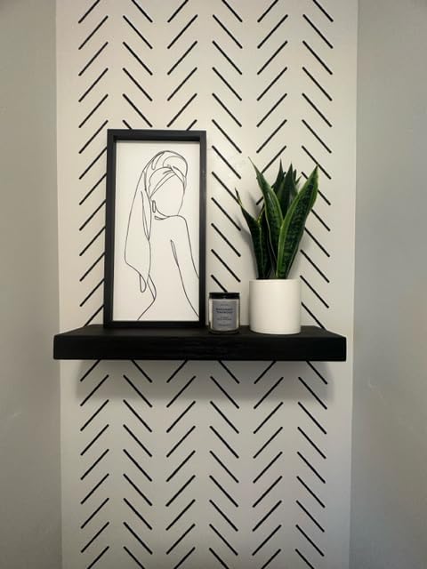 Joel's Antiques 18 Inch Wooden Floating Shelves for Wall - 18x8x2 in - Made of Natural Wood - Short Heavy Duty Rustic Wall Shelves for Bedroom - Perfect for Living Room, Kitchen - Black-Ruum Studio Home