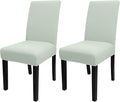 JQinHome Smoke Green Chair Covers for Dining Room Set of 2, High Stretch Removable Washable Parsons Chair Slipcover for Home Party Hotel Wedding Ceremony (2PCS,Smoke Green)-Ruum Studio Home