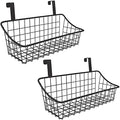 Wire Storage Basket No Drilling Wall Hanging Baskets with Adhesive for Kitchen, Bathroom, Bedroom Storage 2 Pack Black-Ruum Studio Home