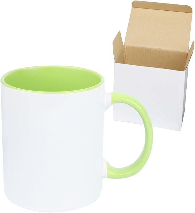11oz White Ceramic Sublimation Coffee Mug in White Gift Box (6 Mixed Colors, 12)-Ruum Studio Home