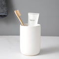 Toothbrush Holders for Bathrooms - 1 Cups Ceramic Toothbrush Toothpaste Holders, White Bathroom Tumbler Cups Reusable Toothbrush Mouthwash Cup, Bathroom Counter Organizer.-Ruum Studio Home