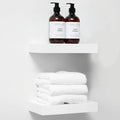 Homeforia White Floating Shelf 12 inch, High End Solid Real Wood Small 12inch Floating Shelves for Wall Mounted, White Wooden 12 in Floating Shelves, Heavy Duty Bracket, 12 X 6.5 X 1.75 inch, Set of 3-Ruum Studio Home