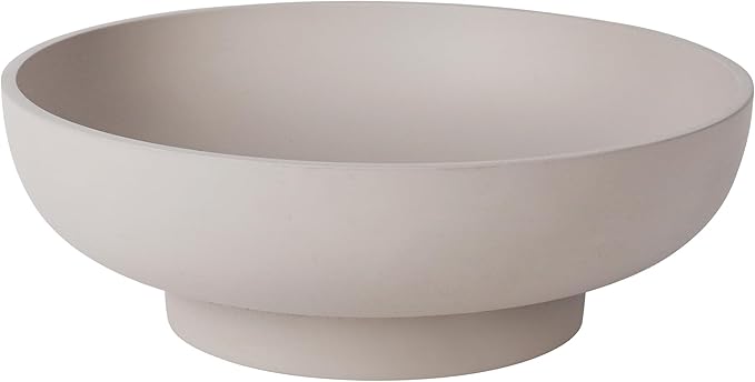 Large Decorative Concrete Bowl, Modern Handicraft Bowls for Home Decor, Decorative Fruit Bowl for Kitchen Counter, Stylish Key Bowl for Entry Table, Gray-Ruum Studio Home