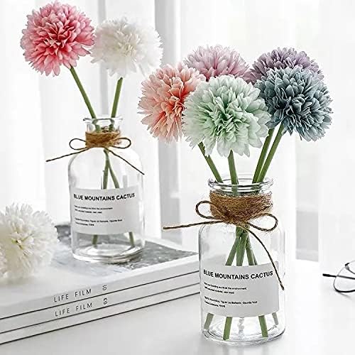 Kimura's Cabin 20Pcs Fake Chrysanthemums Artificial Silk Ball Flowers Faux mums Flower for Spring Wedding Festival Home Table Core DIY Decoration (Light Green)-Ruum Studio Home