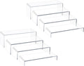 Acrylic Display Risers,12'' Large Display Stands, Thickened to 0.2''(5mm) Stackable Acrylic Shelves for Perfume Display, Clear Risers for Cupcake Stand,Pop Figurines,Tumbler,Food (Clear, 8PCS)-Ruum Studio Home