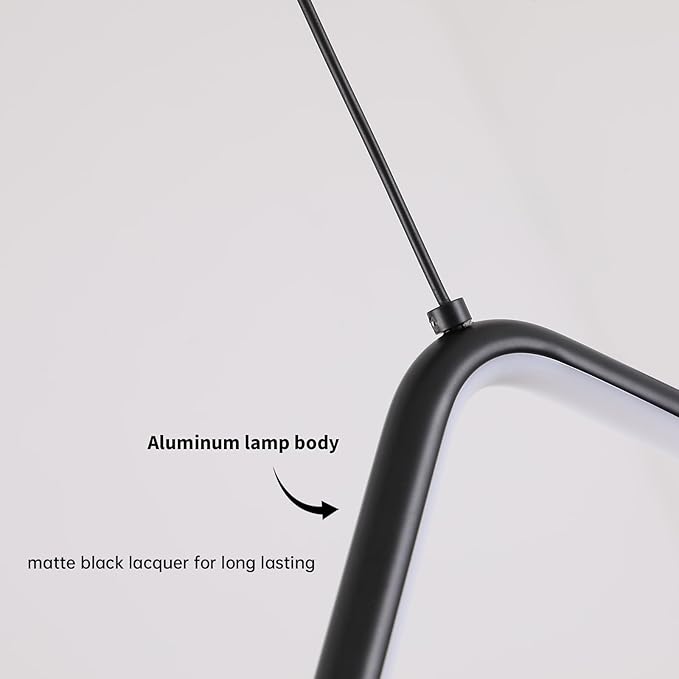 JAYMP Geometric Shaped Modern Chandelier LED Dimmable Pendant Lighting for Dining Room Kitchen Island Cafe Bar Hanging Lamp (Black, 49.2 Inch)-Ruum Studio Home