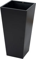 Kozyard 15.4" x 15.4" x 30" Tall Taper Black Metal Planter Flower Plant Pot Indoor Outdoor Planters Steel Flower Pot All-Weather Use with 2 Partition Panels for for Trees, Plants Flowers-Ruum Studio Home