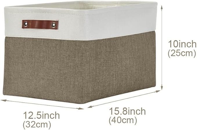 DECOMOMO Storage Baskets for Shelves - Fabric Closet Organizers and Storage Bins, Perfect Baskets for Organizing Closet Toys Nursery (Brown and White, XL - 3 Pack)-Ruum Studio Home