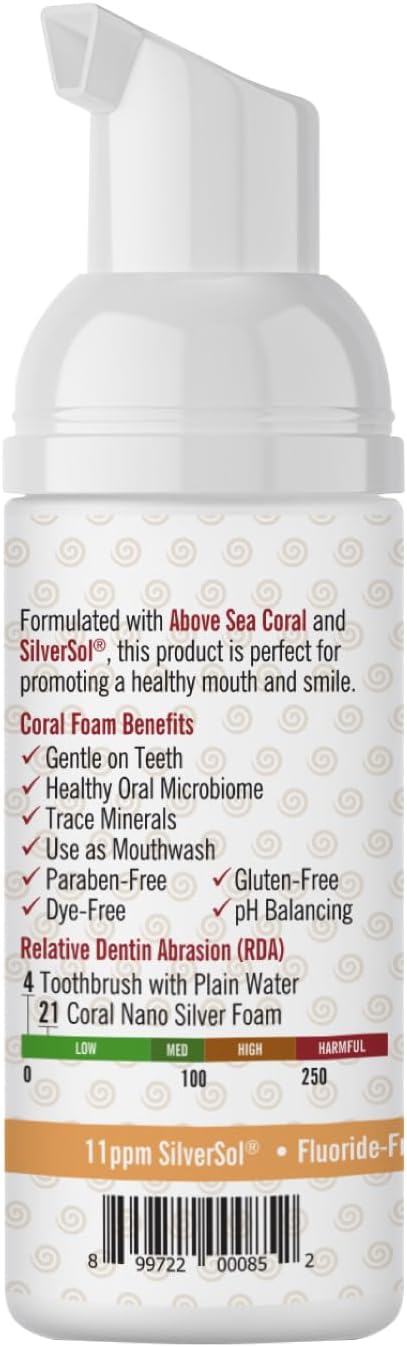 Coral Nano Silver Foaming Cinamon Tea Tree Toothpaste, Natural Fluoride Free Toothpaste, SLS and Glycerin Free - 4 Ounce-Ruum Studio Home
