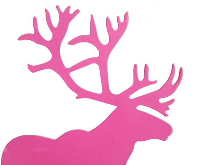 Winterworm Fashion Creative Cartoon Cute Iron Elk Moose Pattern Nonskid Metal Office Desk Bookends (Pink)-Ruum Studio Home