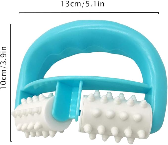 Cellulite Massage, Manual Roller Massages with Two-Wheel Handle,Relax Muscles to Relieve Stress,Increases Blood Circulation,Apply to Arm/Shoulder/Leg/Back/Buttocks/Abdomen(Blue)-Ruum Studio Home
