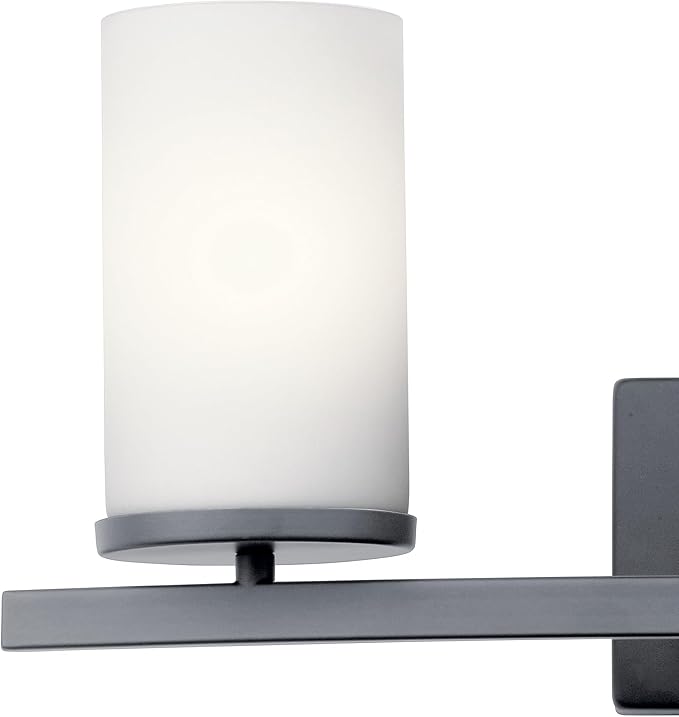 KICHLER 45497BK Crosby Vanity, 3-Light 300 Total Watts, Black-Ruum Studio Home