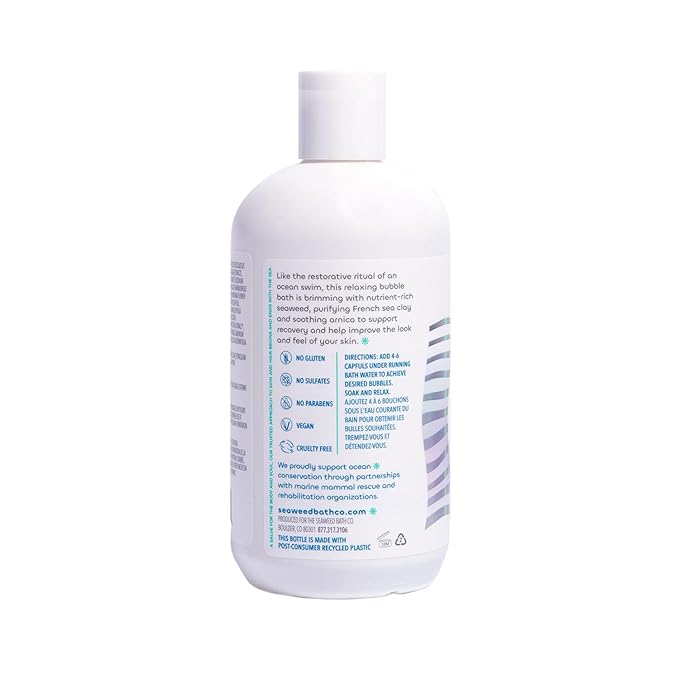 Seaweed Bath Co. Bubbling Muscle Soak, Tea Tree Lavender Scent, 12 Ounce, Sustainably Harvested Seaweed, French Sea Clay, Arnica-Ruum Studio Home