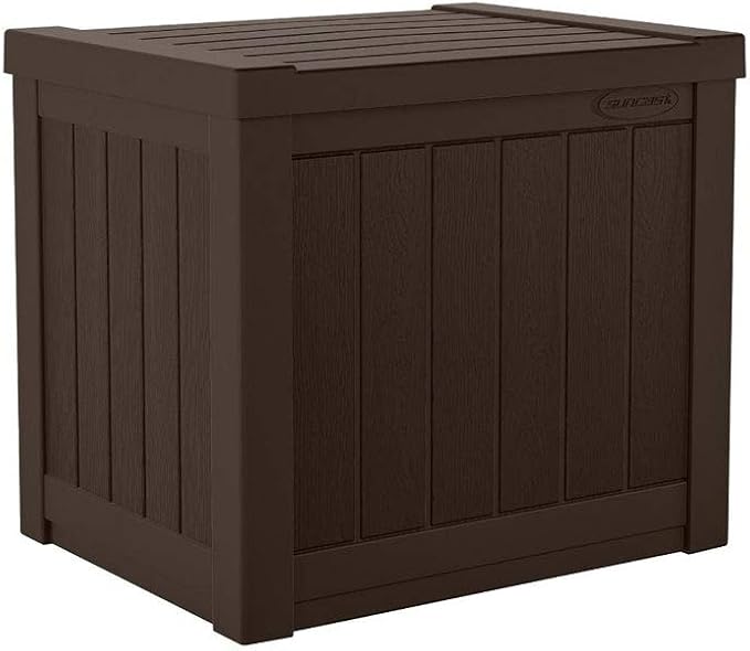 Suncast 17 x 22 Inch Resin 22-Gallon Patio Storage Deck Box, Java Brown (2 Pack)-Ruum Studio Home