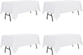 sancua 4 Pack White Tablecloth 60 x 84 Inch, Rectangle Table Cloth for 4ft Tables - Stain and Wrinkle Resistant Washable Polyester Table Cover for Dining Wedding Banquet Party Buffet Restaurant-Ruum Studio Home