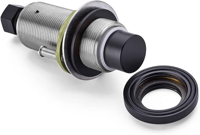 SinkTop Air Switch Kit (Long Full Brass Button) for Disposal, Dual Outlet, (Matte Black)-Ruum Studio Home