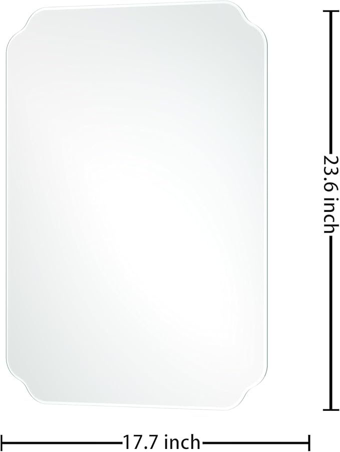 Bathroom Mirrors for Over Sink, Frameless Mirrors for Wall, 24x18 Inch Beveled Bathroom Mirror, Bathroom Vanity Mirror for Bedroom Living Room Entryway Home Decor-Ruum Studio Home