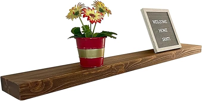 joelsantiques 42 Inch Wooden Floating Shelves for Wall - 42x6x2 in - Made of Natural Wood - Long Heavy Duty Rustic Wall Shelves for Bedroom - Perfect for Living Room, Kitchen - Medium Brown-Ruum Studio Home