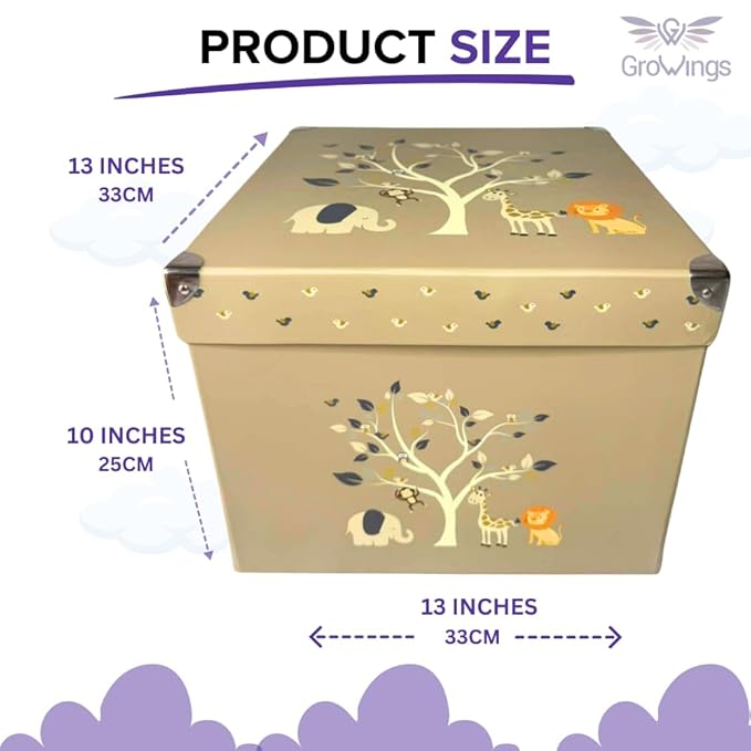 GroWings Baby Keepsake Box - Large Memory Storage for Newborns, Suitable for Boys and Girls, Strong, Durable, and Collapsible Gifts-Ruum Studio Home
