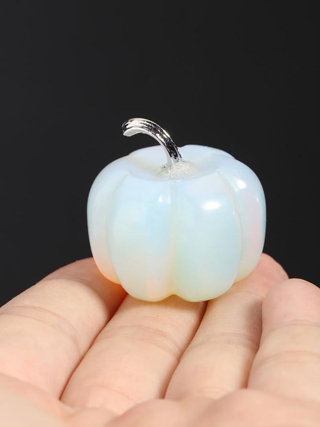 Jovivi Opalite Crystal Pumpkin Figurine, 1.2" Mini Carved Gemstone Pumpkin Statue Decor Healing Stones Decorative Ornaments for Fall Harvest Thanksgiving Halloween Decorations Home Decor-Ruum Studio Home