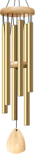 Large Aluminium Wind Chimes 37 Inches to Create a Zen Atmosphere Suitable for Outdoor, Garden, Patio Decoration. Classic Wind Chimes with Wind Catcher as a Gift for Unisex(Light Golden)-Ruum Studio Home