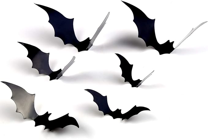 DIYASY Bats Wall Decor, 120 Pcs 3D Bat Halloween Decoration Stickers for Home Decor 4 Size Waterproof Black Spooky Bats for Room Decals-Ruum Studio Home