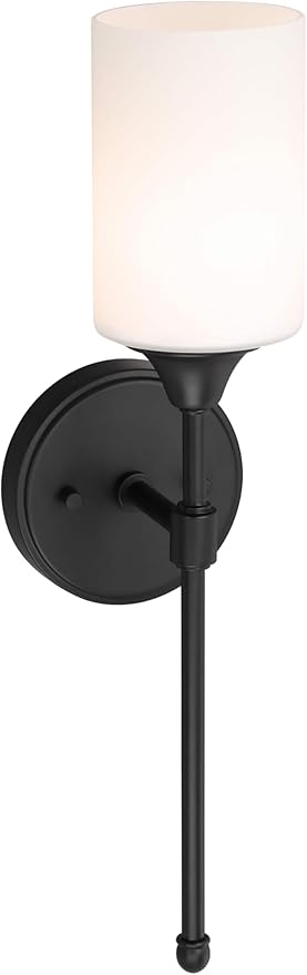 XiNBEi Lighting Wall Sconce, Bathroom Vanity Light with Glass, Wall Fixture Matte Black Finish for Bathroom XB-W1216-MBK-Ruum Studio Home