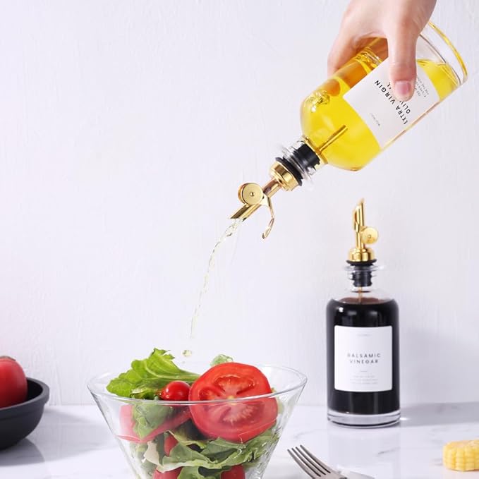 Molimoli Glass Oil Dispenser Bottle for Kitchen, Weighted Pourer, Olive Oil Cruet | 350ml, Set of 1-Ruum Studio Home