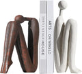 Decorative Bookends for Heavy Books, Thinker Statue Book Holders for Shelves & Office Desk, Abstract Decor Aesthetic Book Ends Stoppers, Modern Bookshelf Decoration-Ruum Studio Home