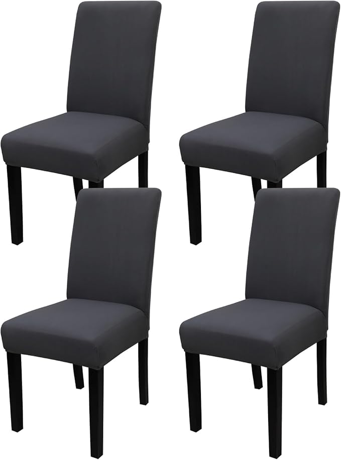 JQinHome 4 Pcs Dining Chair Slipcover, High Stretch Removable Washable Chair Seat Protector Cover for Home Party Hotel Wedding Ceremony-Ruum Studio Home