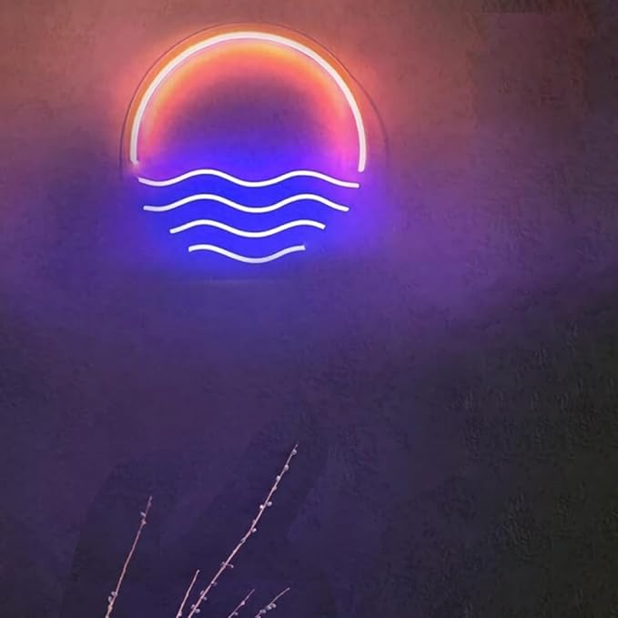 LED Decorative Lights USB Mountains Sunrise Sunset Led Neon Signs Home Decoration Wall Art Holiday Gift Brightness Adjustable 15''x15''-Ruum Studio Home