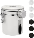 ShanSon Coffee Canister Airtight Coffee Container Stainless Steel Coffee Bean Storage Container with Scoop Coffee Canister for Beans Grounds Sugar Flour Tea Cereal,16OZ, White-Ruum Studio Home