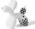 Vilead Resin Balloon Dog Statue with Checkered Pattern,Modern Home Decoration Trendy Animal Art Ornaments,Collection Figurine Bedroom Living Room Office Desktop Sculpture-Ruum Studio Home