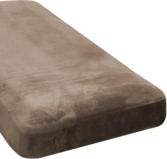 H.VERSAILTEX Velvet Stretch Individual Chaise Cover Sectional Couch Covers for L Shaped Sofa Both Left/Right Furniture Protector Seat Cushion Sofa Cover (1 Piece Chaise Cover, Mocha)-Ruum Studio Home