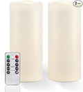 Homemory 10" x 4" Large Waterproof Outdoor Flameless Candles with Remote Control and Timer, Battery Operated Flickering LED Pillar Candles for Outdoor Larterns, Porch, Long Lasting, Set of 2-Ruum Studio Home