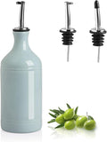 Sweejar Ceramic Olive Oil Dispenser Bottle, Opaque Oil Cruet Protects Oil to Reduce Oxidation, Suitable for Storage Oil, Vinegar, Coffee Syrups & Other Liquids, Pack of 1, 15.5 Fl Oz (Light Blue)-Ruum Studio Home