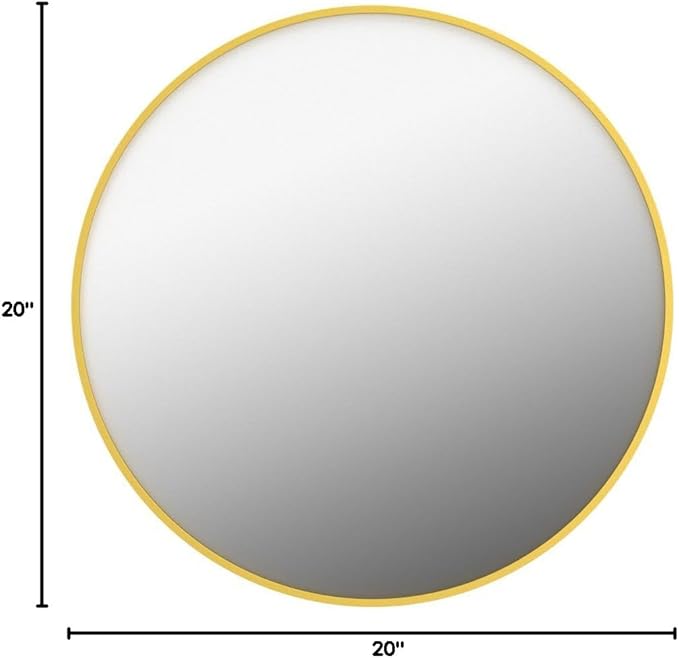 Fabuday Round Gold Mirror for Wall - 20 Inch Circle Mirror for Bathroom, Living Room Decor, Metal Golden Framed Small Circular Mirror-Ruum Studio Home